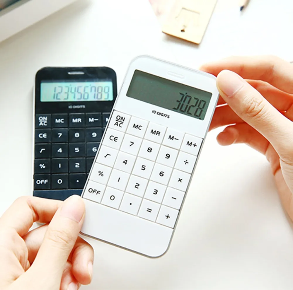 Portable Home Calculator LCD Display Pocket Electronic Calculating Office School Calculator 11.5x5.9x1.0cm