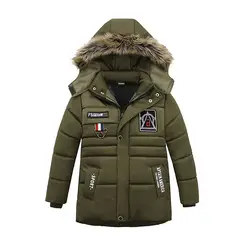 2018 осень-зима куртка для маленьких мальчиков для мальчиков зимнее пальто для маленьких детей Теплая верхняя одежда с капюшоном пальто для