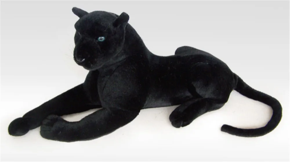 simulation lying leopard animals plush toy stuffed realistic black panther doll kids gifts1