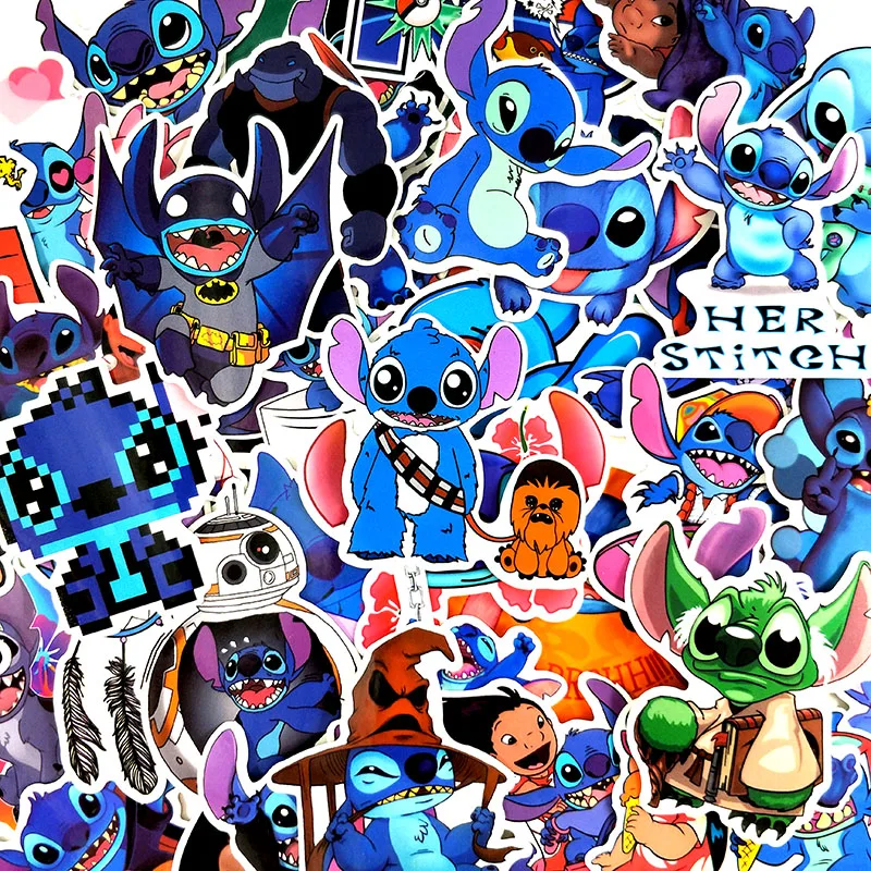 Classic Lilo Pelekai Monster Stitch Stickers for Motorcycle, Skateboard, Refrigerator, Package Box, Guitar - Funny Stickers image 5