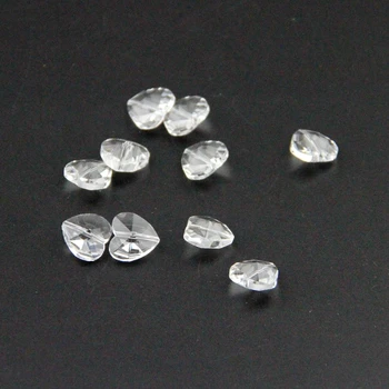 

14mm 1000pcs Crystal Straight Middle Hole Glass Crystal Heart Beads For Cut Off The Beads Free Shipping