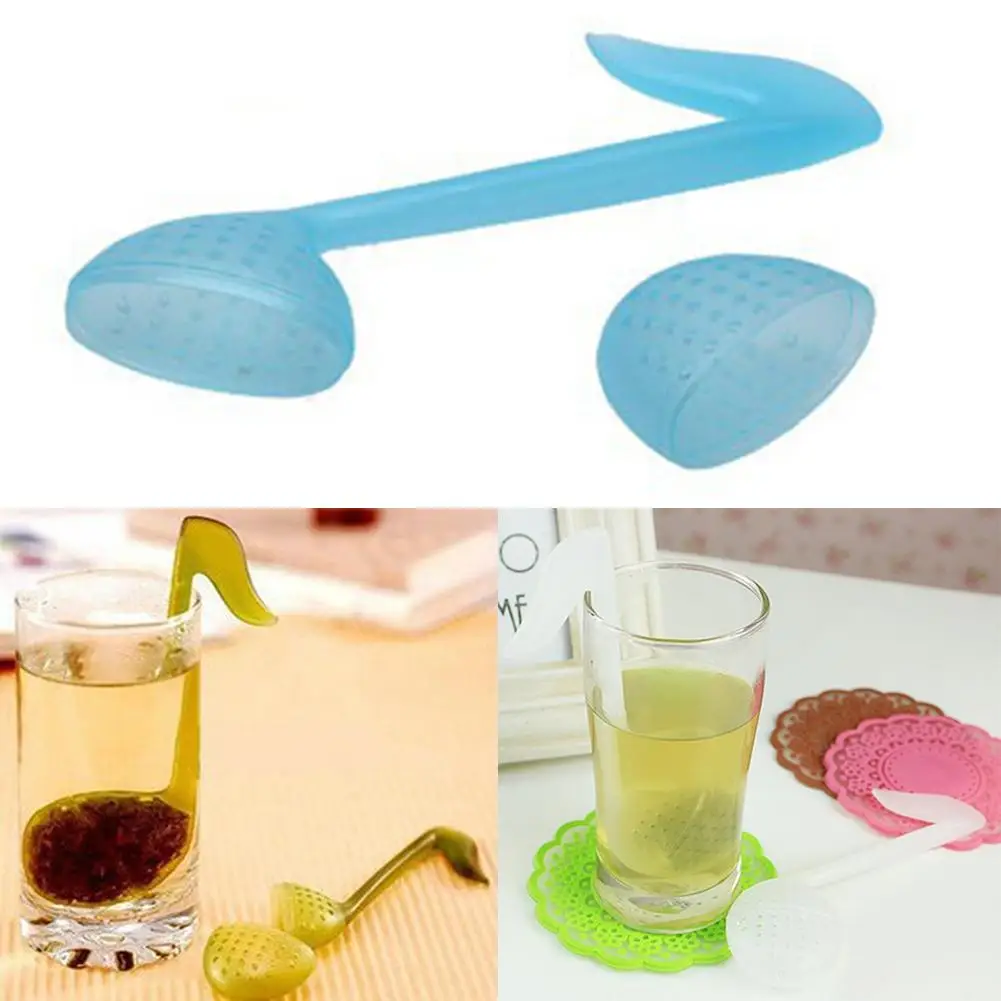 

Creative Music Note Shape Make Tea Filter Strainer Teaspoon Infuser Teabag Drinkware Tool Kitchen Plastic Organizer Diffuser