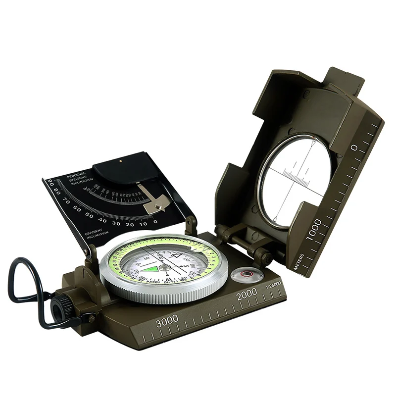 Eyeskey Водонепроницаемый Карманный военный армейский металлический Прицельный компас Клинометр походный Военный компас для кемпинга - Цвет: EK4076