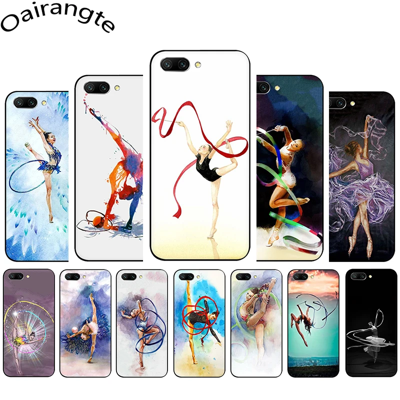 

painting Color ribbon gymnastics soft silicone phone cover for Huawei Honor 6A 7A Pro 7C 7X 8C 8X 8 9 10 Lite view 20 9X Pro