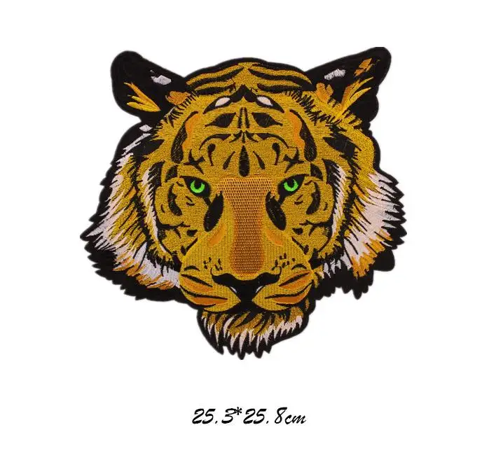Большой тигр нашивки для одежды 3D Вышитые Гладильные нашивки DIY утюг на тигровые парчи вышивка аппликация животные