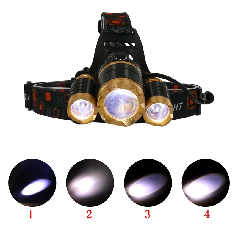 

PANYUE RJ6000 6000LM 4 Modes XML 3*T6 LED Headlight Headlight Rechargeable Flashlight Torch Waterproof Zoomable LED Headlamp