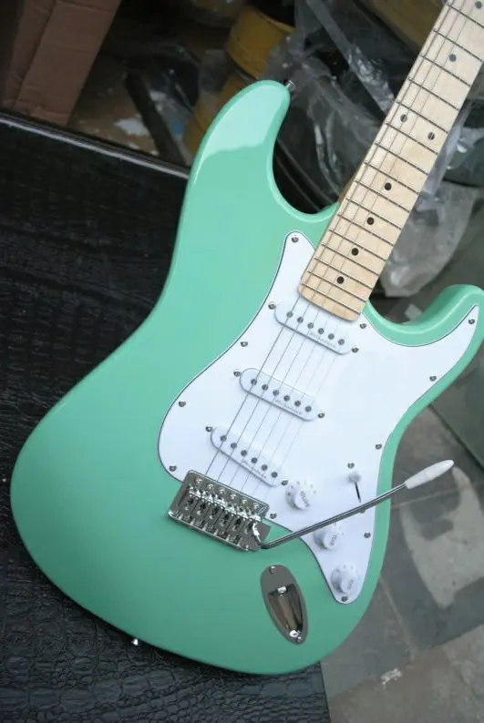 Custom Shop Seafoam Зеленая электрогитара, светильник для серфинга Green ST Body Китай гитары