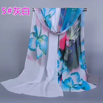

Women's printe fashion design scarf/shawls chiffon silk beach pattern design long summer scarves/shawls XQ148