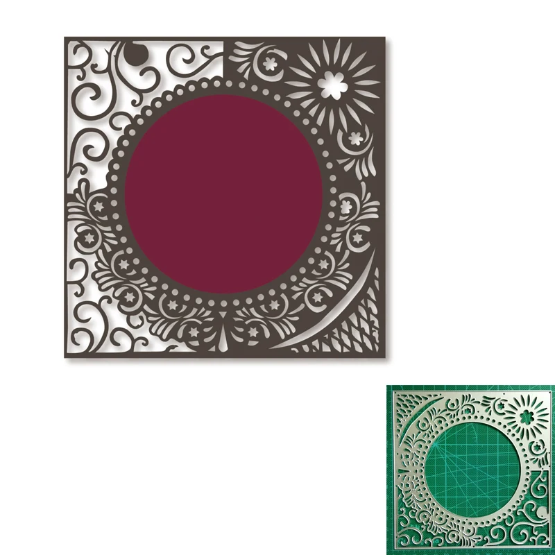 

Estel Handcraft Metal Steel Cutting Dies Circle in Square Frame Embossing Die Template for Scrapbooking Card Making New Die Cuts