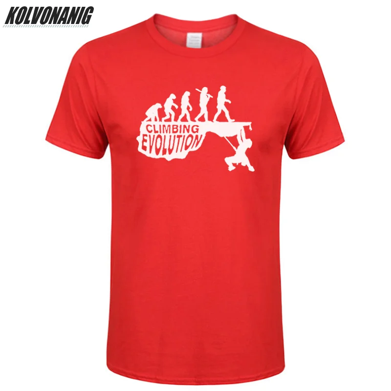 Summer Novelty Gift Birthday Climb Evolution Funny Print Men T Shirt Cotton O-Neck Short Sleeve Cool Oversized T-Shirts Top