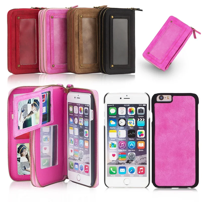 bilder für Hochwertige Ultimative Brieftasche mit Fall in schwarz rot rosa braun colorfor iphone6 6 s 6 plus 6 s plus 7 7 plus bilder für Hochwertige Ultimative Brieftasche mit Fall in schwarz rot rosa braun colorfor iphone6 6 s 6 plus 6 s plus 7 7 plus