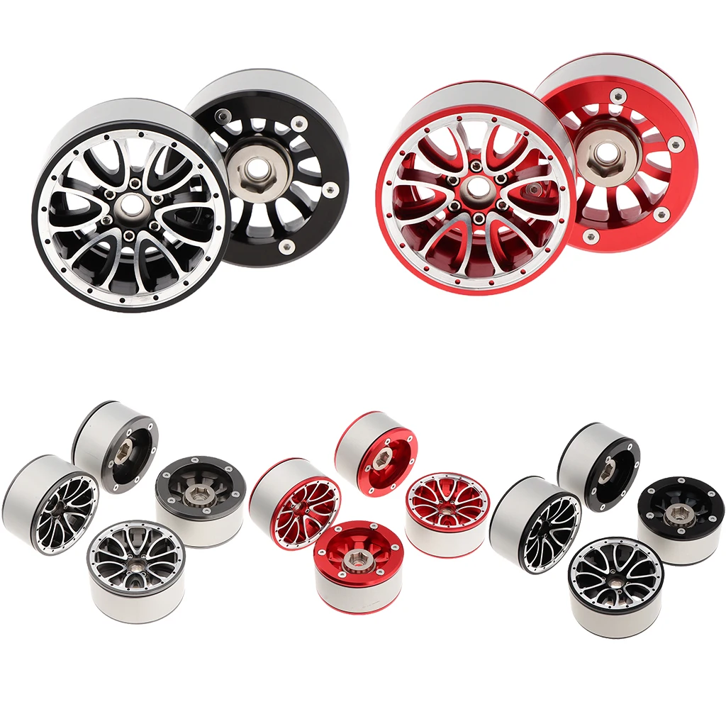 4-Piece 2.2inch Aluminum Alloy Wheel Rim with Beadlock for 1:10 Traxxas TRX-4 D90 D110 RC Crawler | Игрушки и хобби