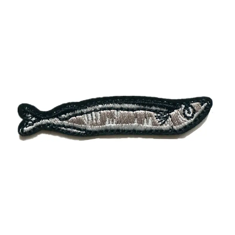 Mini Embroidery Sew Iron On Patch Dried Fishes Saury Patches Embroidered Badges For Bag Jeans Hat T Shirt DIY Appliques Craft | Дом и сад