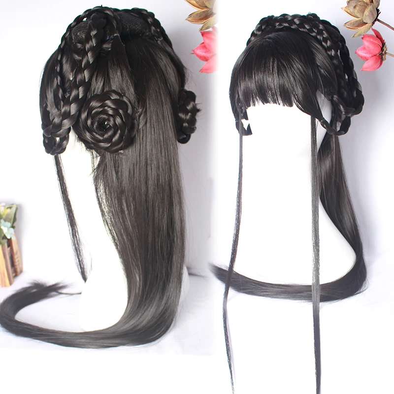 

black vintage shaped hair for women long hair lovely classic hair beautiful princess products halloween cosplay fairy head wear