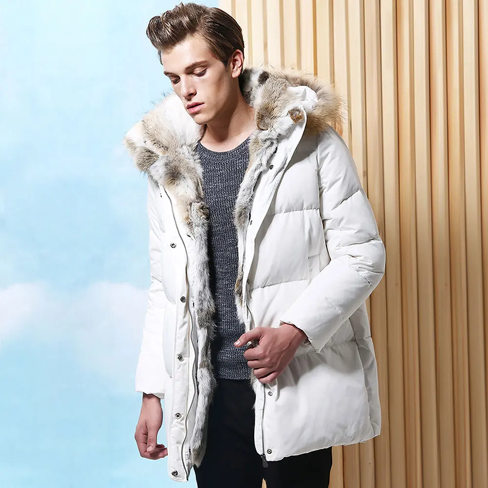 Rabbit Fur Collar Parka Duck Down Jacket Men Warm Thickness Winter Jacket Male Wool Liner Long Coats Hooded Feather Size 5XL Rabbit Fur Collar Parka Duck Down Jacket Men Warm Thickness Winter Jacket Male Wool Liner Long Coats Hooded Feather Size 5XL