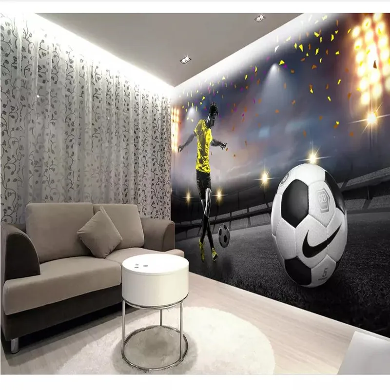 

Custom wallpaper HD giant football field 3D background wall decoration painting high-grade waterproof material