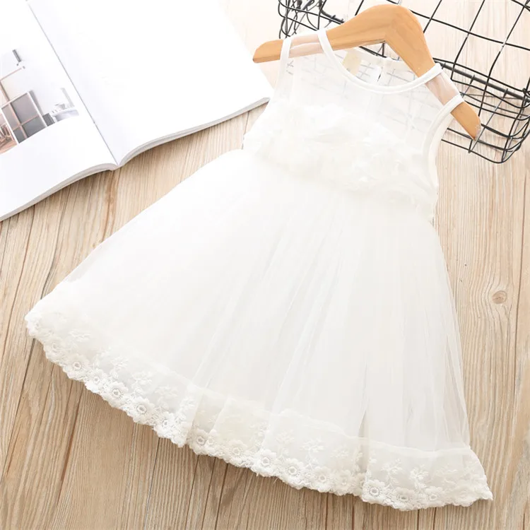 Fanfiluca Baby Girl Clothes Sleeveless Summer Mesh Kids Dresses For Girls Pink Princess Dress Baby Girls Lace Tutu Dress Fashion8