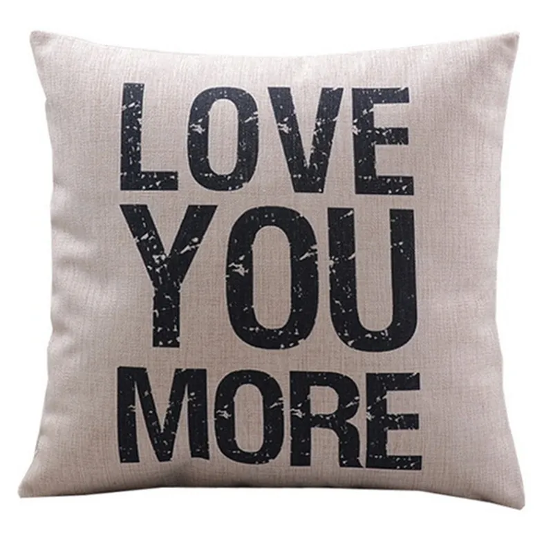 mynl047 Home Decor Cotton Linen Decorative Throw Pillow Proverb Words Square 18" Pillowin