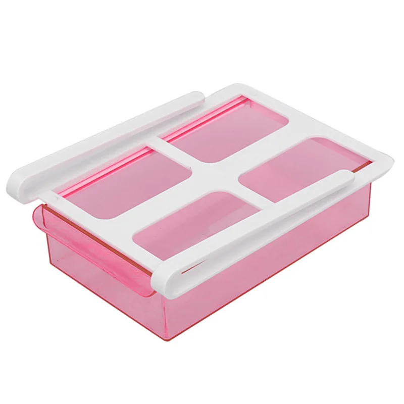 Urijk мульти-функция органайзер для холодильника кухня еда контейнер для хранения пластик полка для заморозки Crisper выдвижные ящики - Цвет: pink