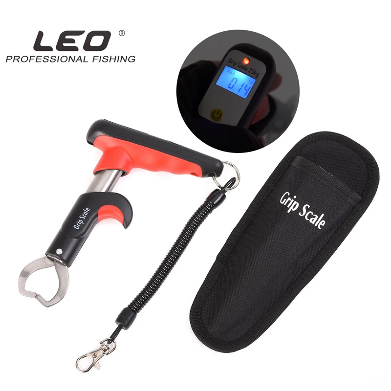 LEO Mini Fish Lip Gripper Grabber 55LBs Digital Scale Holder Fishing