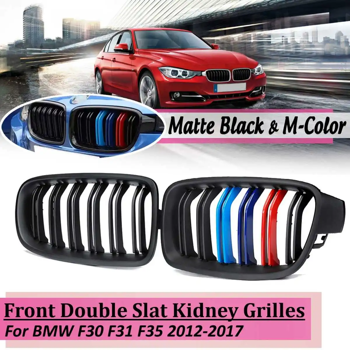 

for BMW 3Series F30 F31 F35 320i 325i 328i 335i 2012+ 1 Pair Series Front Kidney Grille Car Styling Accessory Replacement Grille