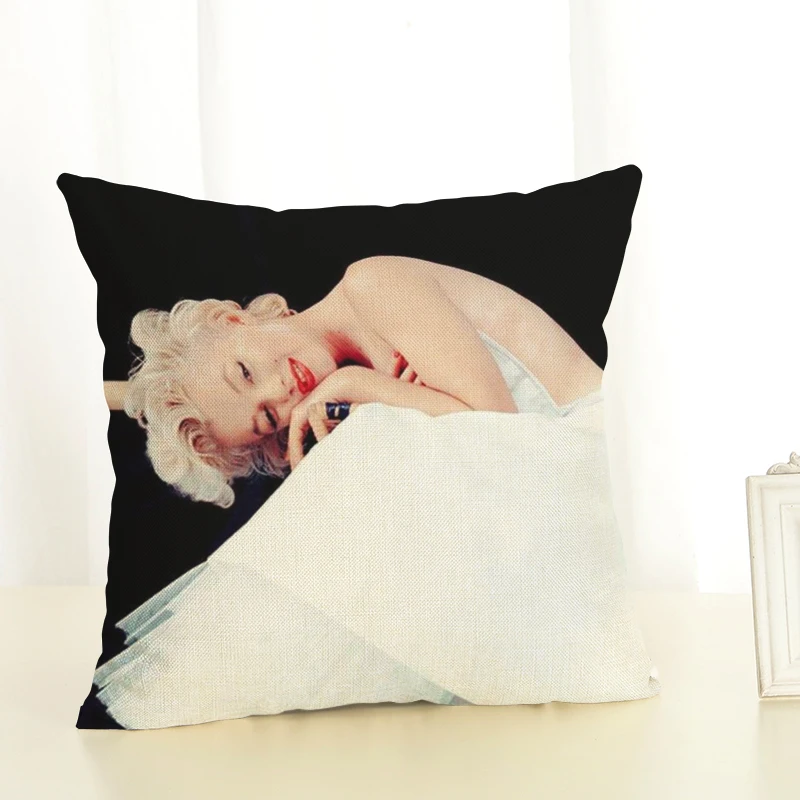 Разноцветные голливудские звезды Мэрилин Монро, декоративные наволочки для подушек, диванные подушки, квадратные Cojines, хлопок, лен, Almofadas