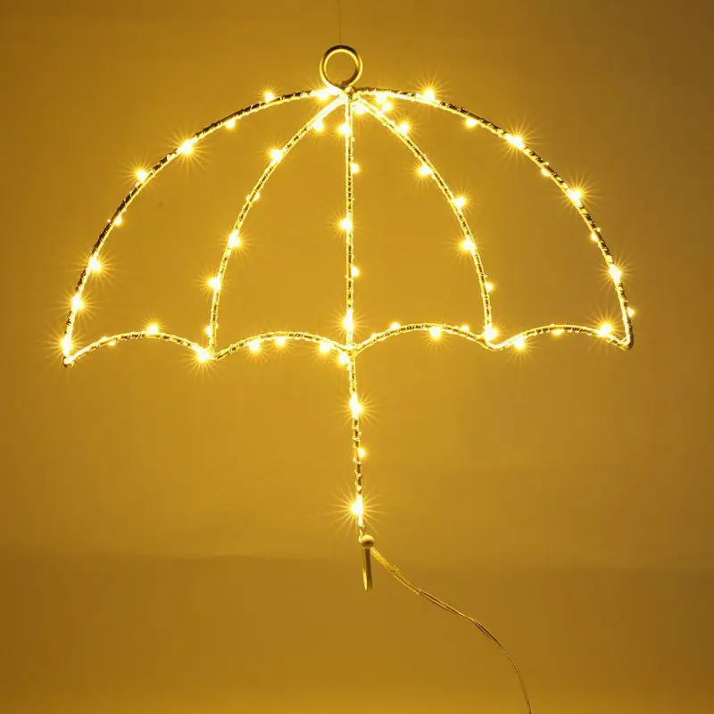 Ночник креатсветодио дный ивный светодиодный Железный фиолетовый желтый зонтик моделирование украшения стены
