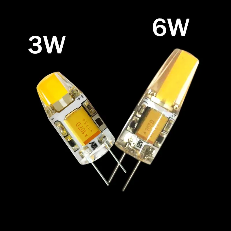 10 шт. светодиодный светильник G4 COB 12 В светодиодный светильник 3 Вт 6 Вт AC12V светодиодный G4 COB лампа для замены кристалла светодиодный светильник Точечный светильник Теплый Холодный белый