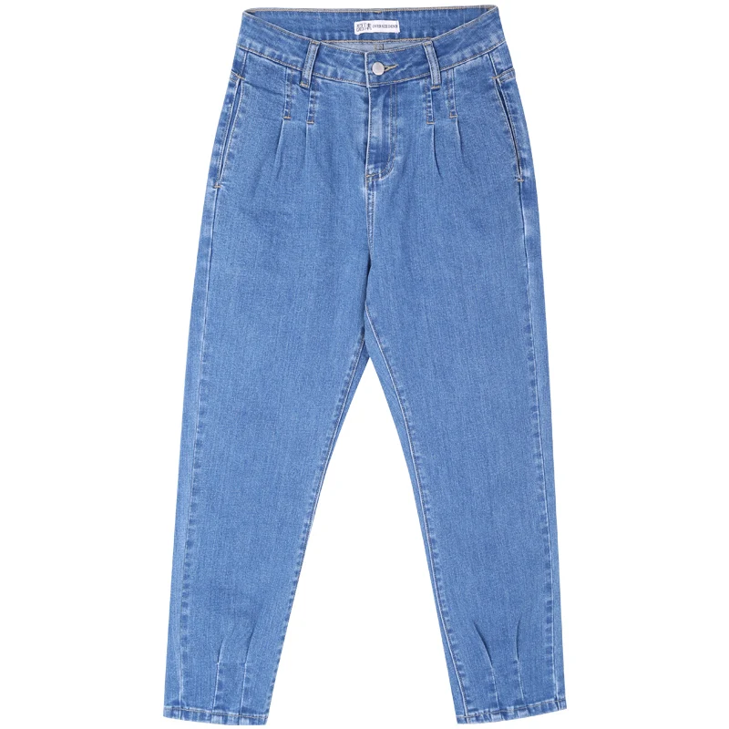 Женские джинсы LEIJIJEANS светло синие до щиколотки в стиле ретро со средней талией