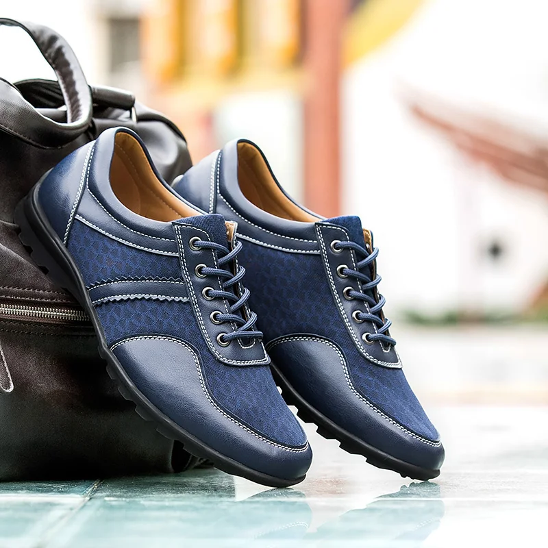 

Men Casual Shoes Breathable Boat Shoes Zapatos De Hombre 2019 New Men's Shoes Cut Out England Genuine Leather Flats Plus size 47