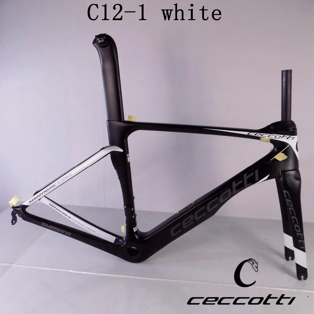 Cheap 2018 new bike frame carbon road bike Ceccotti c12-1red /white T1000 Carbon 700C wheels 5