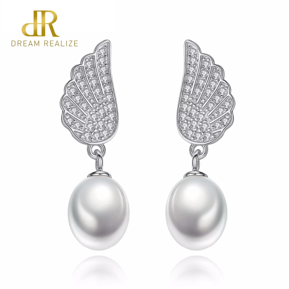 

DR Brand Classic Authent 925 Sterling Silver the Angel of Love Flying Wings Stud Earrings For Women Wedding Fine Jewelry