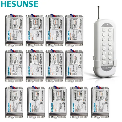 

HS-QA161 2216W 1N13 220V 13 Channels Wireless RF Disconnect Remote Control Switch Learning Code Switch Through Walls