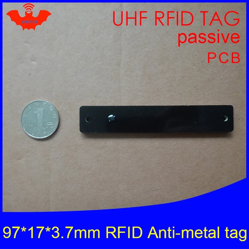 

UHF RFID металлическая бирка 915 МГц 868 МГц Alien Higgs3 EPCC1G2 6C 97*17*3,7 мм тонкая полка для товаров PCB смарт-карта пассивные RFID-метки