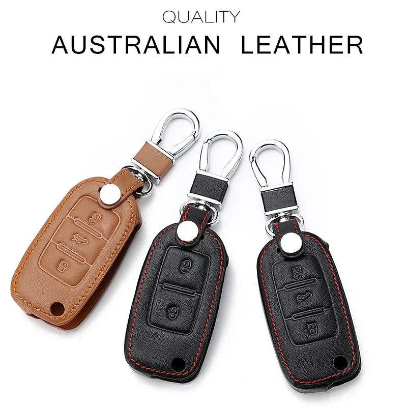 Кожаный чехол для ключей автомобиля Vw Volkswagen Golf Passat Polo Jetta Bora Alhambra Seat Ibiza