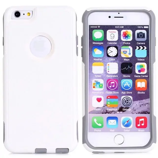 DHL жесткий пластиковый чехол для iphone 6 plus 6s plus, пластик+ ТПУ 2 в 1 чехол для iphone 6 plus 6s plus 100 шт./партия - Цвет: white