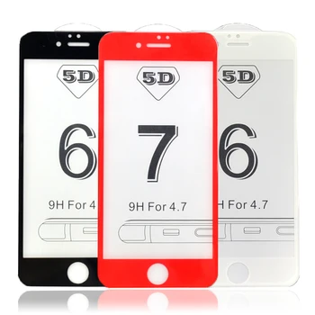 

5D Curved Screen Protector for iPhone 8 X Plus 5D Edge Full Cover Film for iPhone 6S 7 Plus Tempered Glass Film Ultra-thin