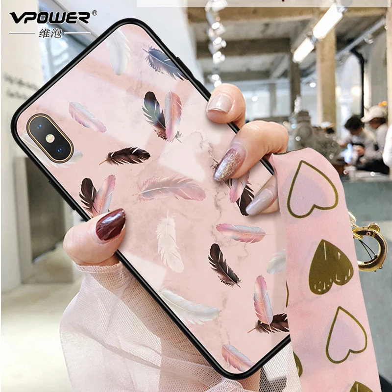 Для iPhone X XR XS Max чехол из закаленного стекла 6d для девочек взрывозащищенный