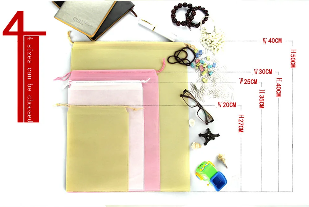 1pcs Nonwovens Storage bag Bunched drawstring bag Handbag Travel Sundries Storage Kids Toys Laundry Lingerie Makeup Pouch