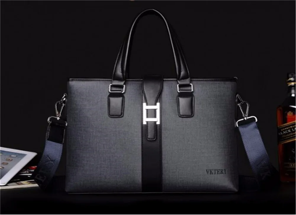 

VKTERY Brand Men Briefcase 2017 Men's Handbag Shoulder Bag Back High Quality PVC Men Business Bag Packet Fashion