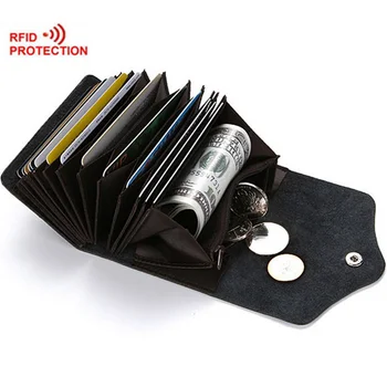 

Credit Card Holder RFID Card Case Walllet Casual Leather Small Card Wallets for Women Men Hasp Pocket Wallet Portable