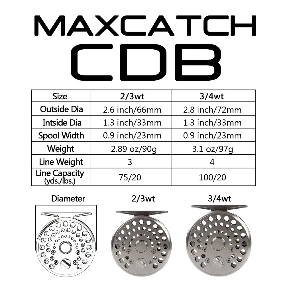 Maximumcatch Maxcatch Рыболовная катушка с кликом и катушкой ЧПУ обработанная форель