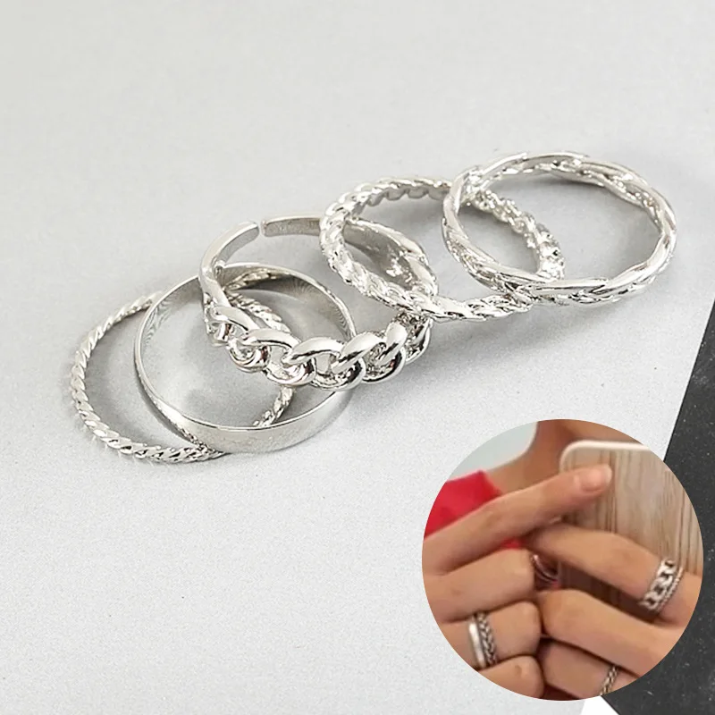 2019 New 5pcs/Set Kpop Jewelry V DNA Rings Korea POP Fans Knuckle Ring