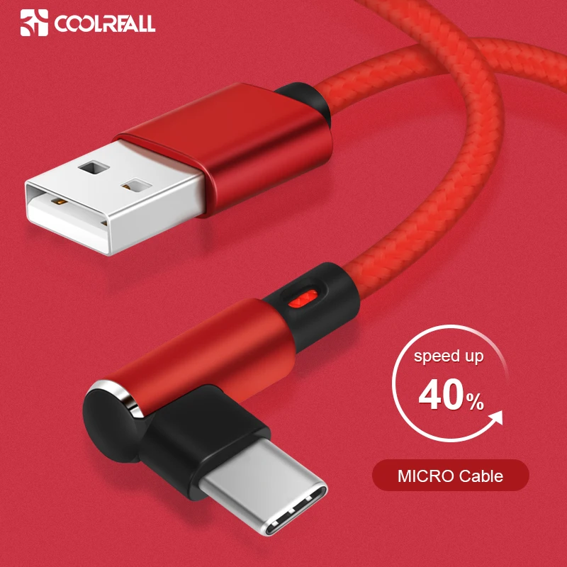 Coolreall USB TYPE C кабель 90 градусов быстрая зарядка usb c кабель для Xiaomi A2 huawei samsung S10 S9 S8 кабель для передачи данных