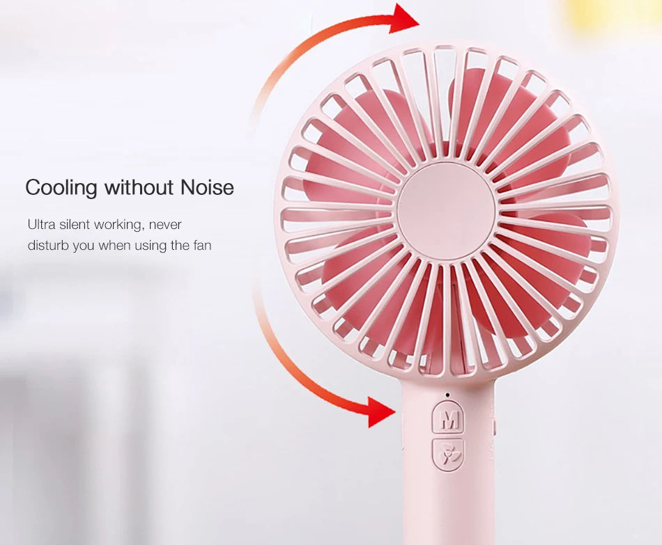 Portable Creative Macaron Design USB Rechargeable 2 Modes Desktop Handheld Fan with Mirror Base