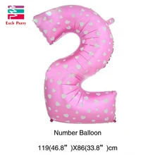 Lovely 40 inches pink & blue digit 2 foil balloons birthday party number ballons wedding Christmas decorations holiday supplies