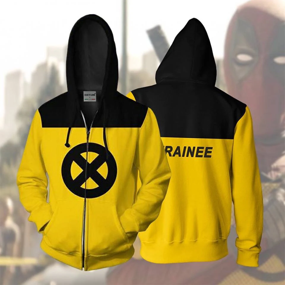 X Task Force 2019 جديد هوديس بلوزات معطف هوديس زي الفيلق الملابس Deadpool متدرب 3D سحاب مطبوع هوديس قمم