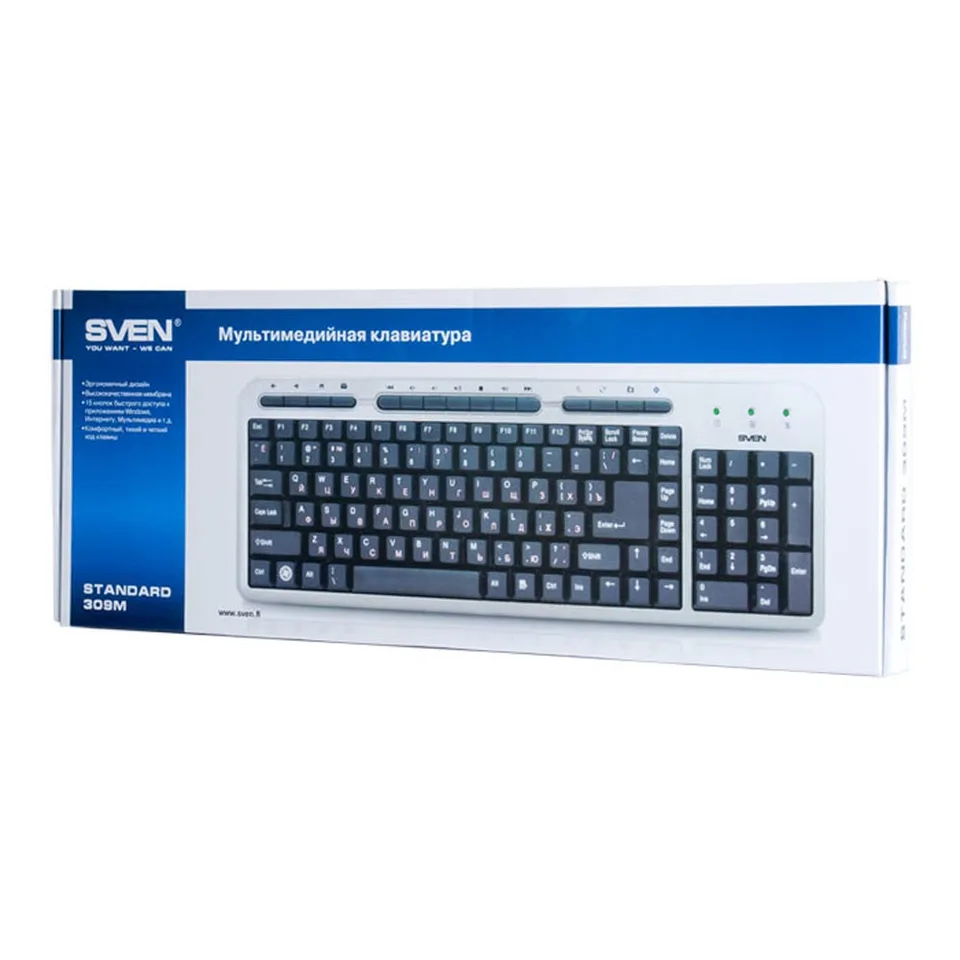 

Клавиатура SVEN Standard 309M USB серебро (119кл.)