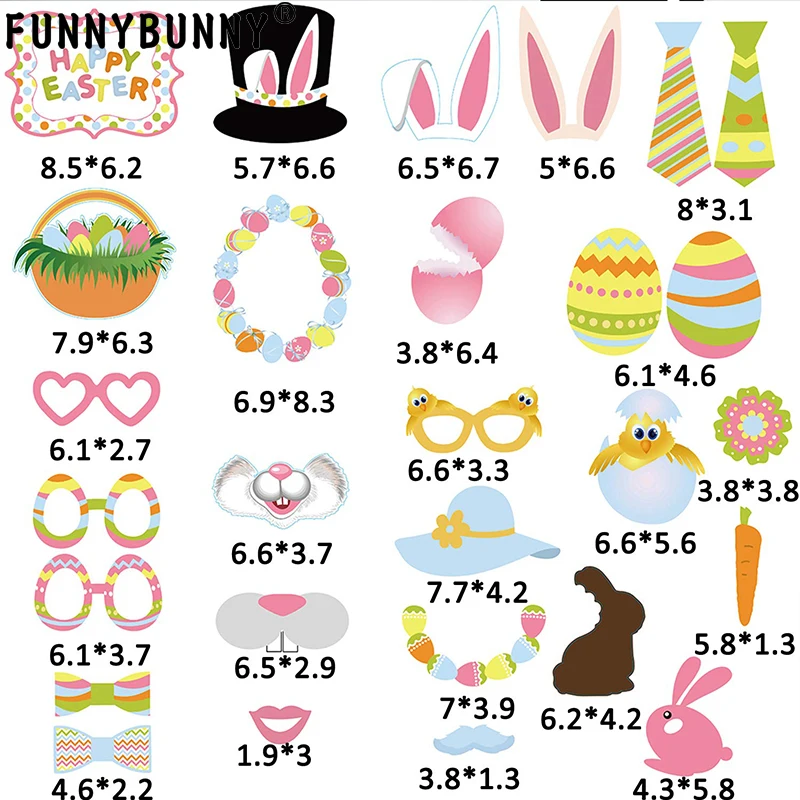 Пасхальный реквизит для фотосессии FUNNYBUNNY Декорации Пасхальной вечеринки набор