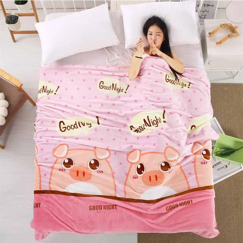 Lannidaa الكرتون رمادي البطانيات سوبر لينة المرجان الصوف النوم المفرش ورقة السفر كنبة مكتب السرير رمي بطانية 200X230 سنتيمتر